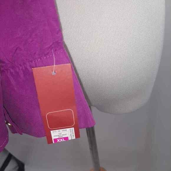 NWT Merona Beautiful fuchsia chambray button up top in XXL. - Picture 7 of 7